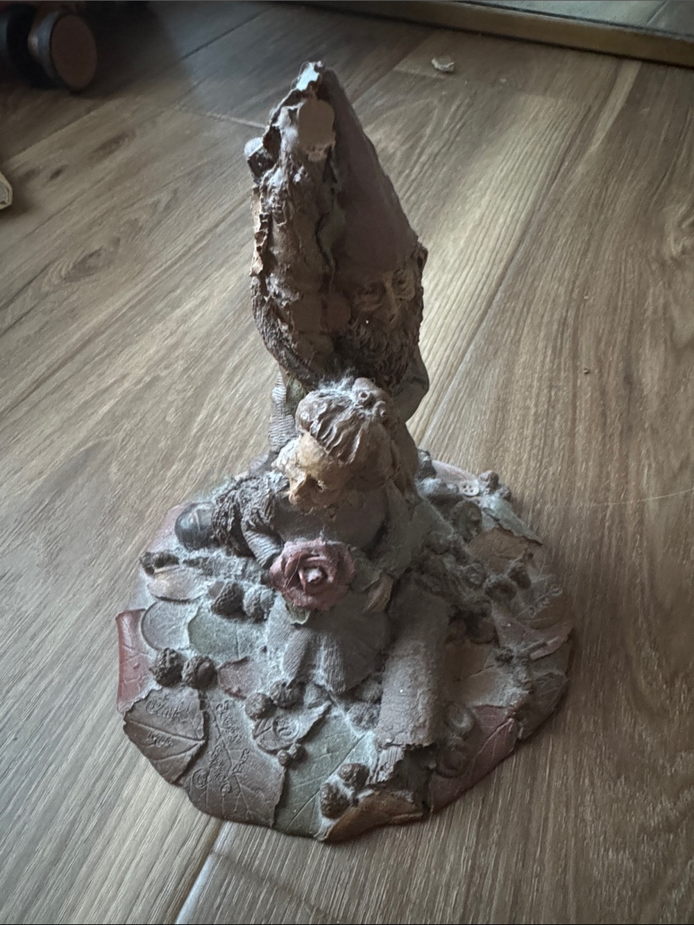 Dusty Pink Garden Gnome Sculpture - Home Art Figurine